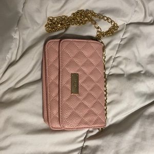 pink faux leather cross body